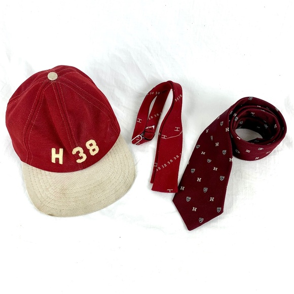 1988 Harvard Class of 1938 50th Reunion Baseball Cap Bow Tie and Necktie - Picture 1 of 13